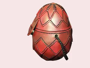 Red Leather Dragon Egg Purse - Elegant Design with Dragon motif, Ideal for Everyday Use