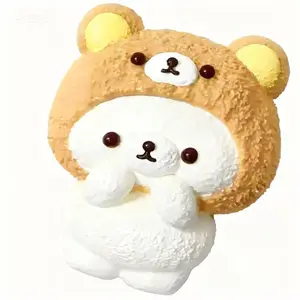 Stress Relief Little Bear Squishy Toy Portable Soft Clay Squeeze Balls Handmade Anxiety Relief Gift for All Ages