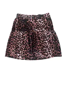 Brown Leopard Tiered Patchwork Hot Mini Skirt