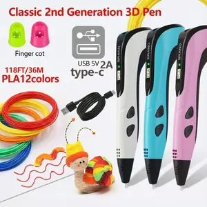3D Printing Pen Set,   8-piece set  Includes 3D printing pen, Type-C charging cable, charging head, base, picture album and 36 meters of PLA consumable material. Creative DIY children's gift, New Year gift, birthday gift, DIY gift  Children's Toy