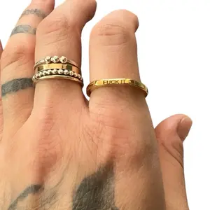 F Bomb Signet Ring Water Safe Stacking Ring Unisex Fidget Jewelry Sweary Unique Gift for Him Her