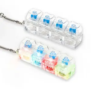 2PCS Keyboard Fidget Toy for Adults Fidget Mechanical Touch, Sound, LED Light Keyboard Clicker Toys Stress Relief for Anxiety Decompression