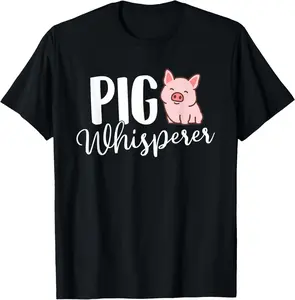 100% Cotton Pig Whisperer - Pig Lover Pig Farming Piglet Farmer Farm T-Shirt