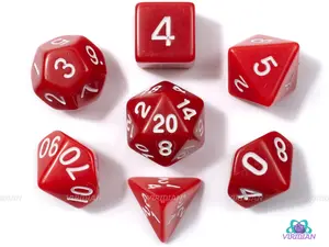Classic Red | Basic Acrylic Dice Set (7) | Dungeons and Dragons (DnD)