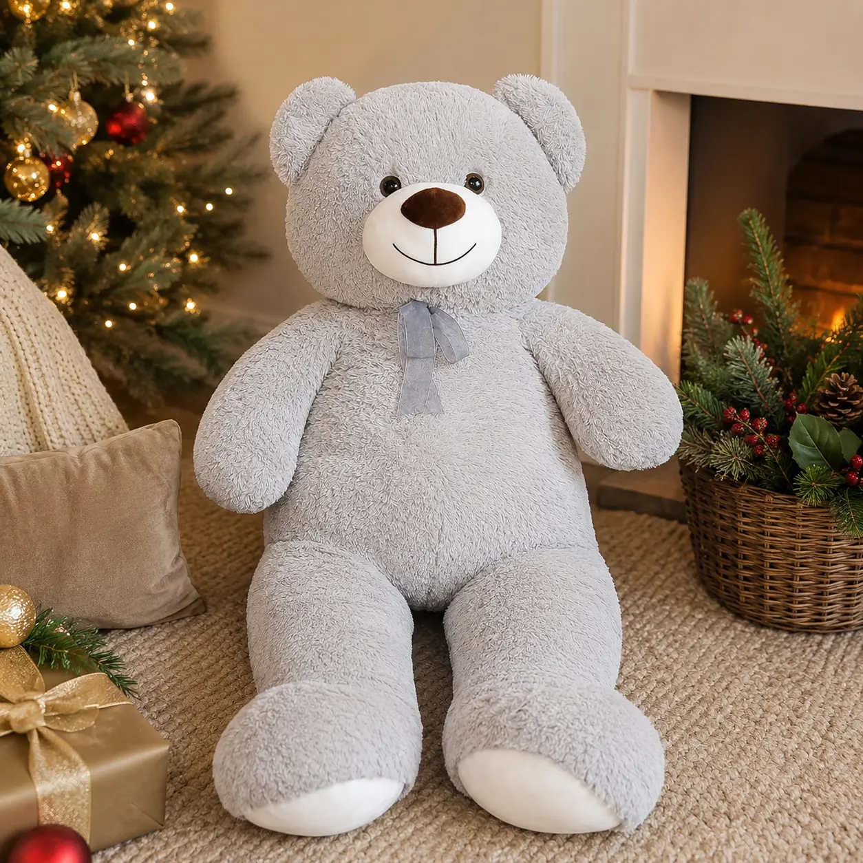 CHUBBYJOY 43In Giant Teddy Bear Plush, Soft Stuffed Bear with Bow Tie, Hugging Pillow for Bedroom Decor, Cute Girly Birthday Valentine Gift, Summer Vibe Toy