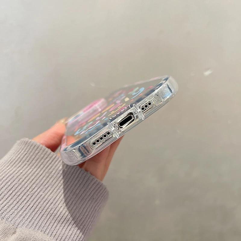 Adorable Girl Heart Mirror Phone Case for iPhone 11 12 13 14 15 Pro Max Shockproof Back Cover