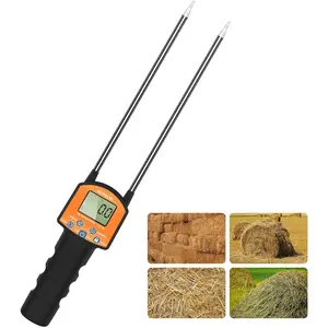 Portable Digital Hay Moisture Tester Meter with LCD, 0-80% Moisture Range, Fast Accurate Sensor for Alfalfa, Leymus, Orchard Grass and Straw Bales
