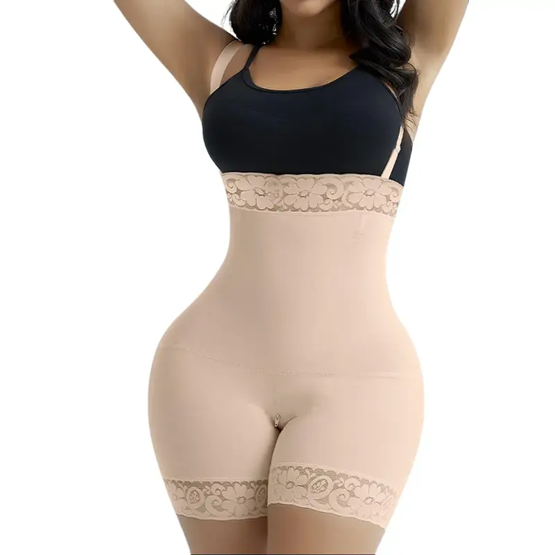 Women’s GQF Fajas Colombianas shapewear Tummy Control Butt Lifter Shaper 025B【Tummy Control Womenswear Underwear no Zipper Crotch detachable shoulder strap】 Body Sculpting Compression High Waist Shaping, High Compression Shapewear, Basic