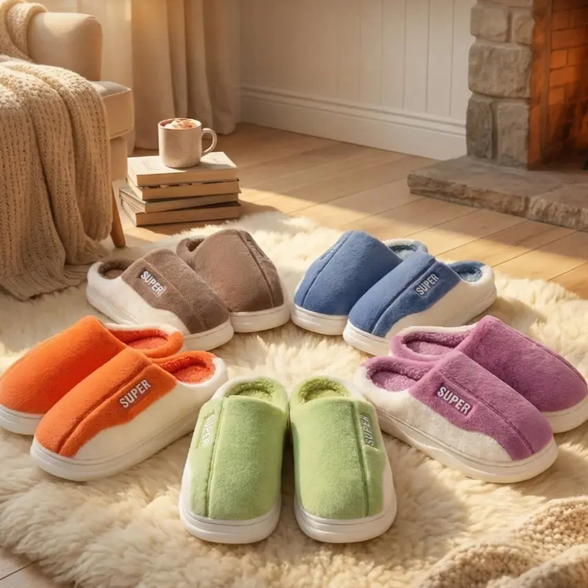Slippers Warm House Slippers Indoor Slippers Memory Foam Slippers Non Slip Slippers for Men Women Cozy Home Shoes Winter Comfort