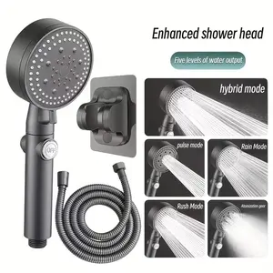 Handheld Shower Head Set with Hose Kit, Handheld Showerhead, 5-Mode Adjustable Spray Settings, Durable Bathroom Accessory for Enhanced Hygiene Experience, Pressure Shower Head