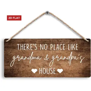 Grandma and Grandpa's House Hanging Wooden Signs Vintage Plaque Decor  3.93x7.87inch   , Grandma and Grandpa Gifts, Grandparents Gifts House Wall Decor, Grandkids Welcome Sign Decor Gifts for Grandma and Grandpa Grandparents