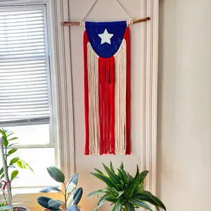 Puerto Rican Flag Wall Hanging Decor Hangable