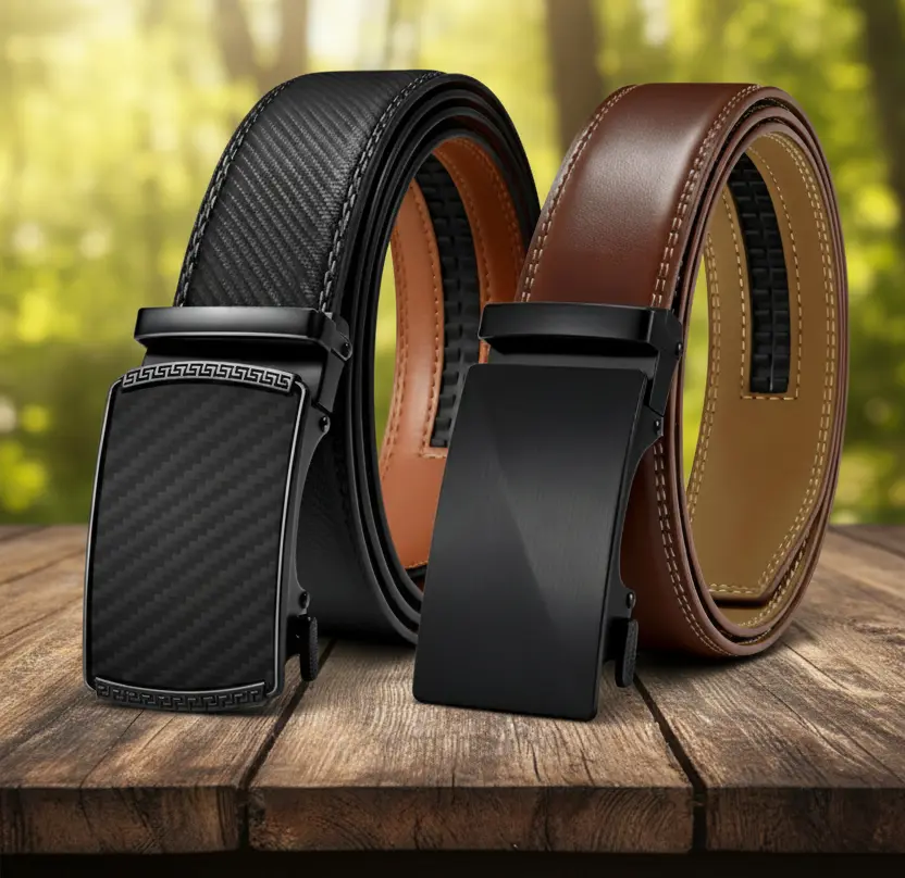 Men's Leather Ratchet Belt for Men 2 Pack, Dress & Casual Adjustable Buckle  Cuttable Design Leather High-Quality Scratch-Resistant Buckle Perfect for  28-46 Waist - TikTok Shop