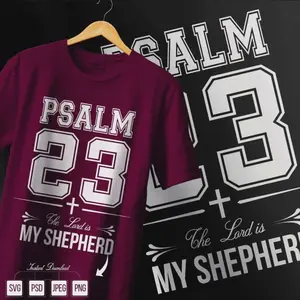 DTF Transfers White Psalm 23 When you order 7 DTF prints you get a 8th print Free