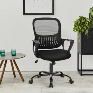 Home Office Chair, Mid Back, Executive Height Adjustable, Swivel Task, Lumbar Support, Armrests, Mesh Design for Home and Work