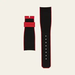 Black Rubber Cordura Pattern - Red Rubber - M