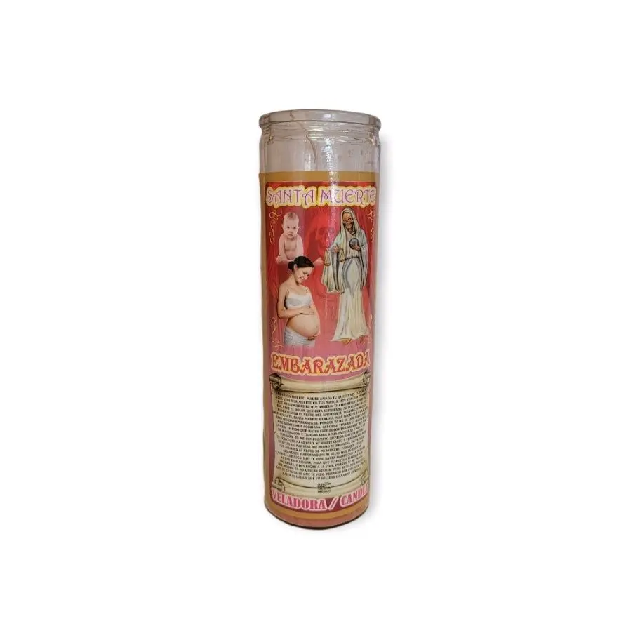 Consecrated Non-Toxic Paraffin Wax Santa Muerte Blessed Candle - Paraffin Wax Candles, Aromatherapy Mystical Protection, Peaceful Birth Support for Expecting Moms, Discreet Home Decor