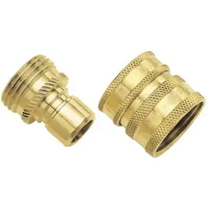 Fiskars 581266 Green Thumb Brass Quick Connector Set - Garden Hose Nozzle, Garden Hose Connectors