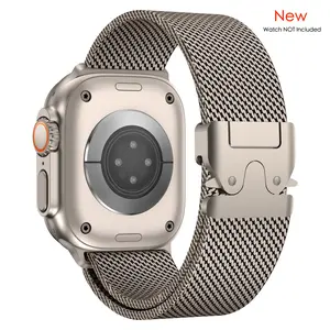 New Upgrade Milanese Band Compatible with Apple Watch Ultra2 Band 49mm 46mm 45mm 44mm,  with secure parachute-style buckle for Watch Series 10 9 8 7 SE2 6 5 4 3 2 1 band 49mm 46mm 45mm 44mm   Wearable Accessories  Gift Smartwatch Strap