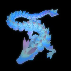 11.02inch glow-in-the-dark 3D-printed dragon figurine — large, posable model with movable joints, glowing collectible, suitable for desktop and home decoration 3D glowing dragon figurine Gift Curve Luminous Ornaments Cute