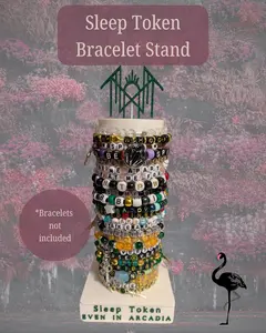Sleep Token Even in Arcadia Tour Friendship Bracelet Stand with Topper 3D Printed PLA Plastic 4x4x10in Holds 25 Bracelets for Concert Attendees