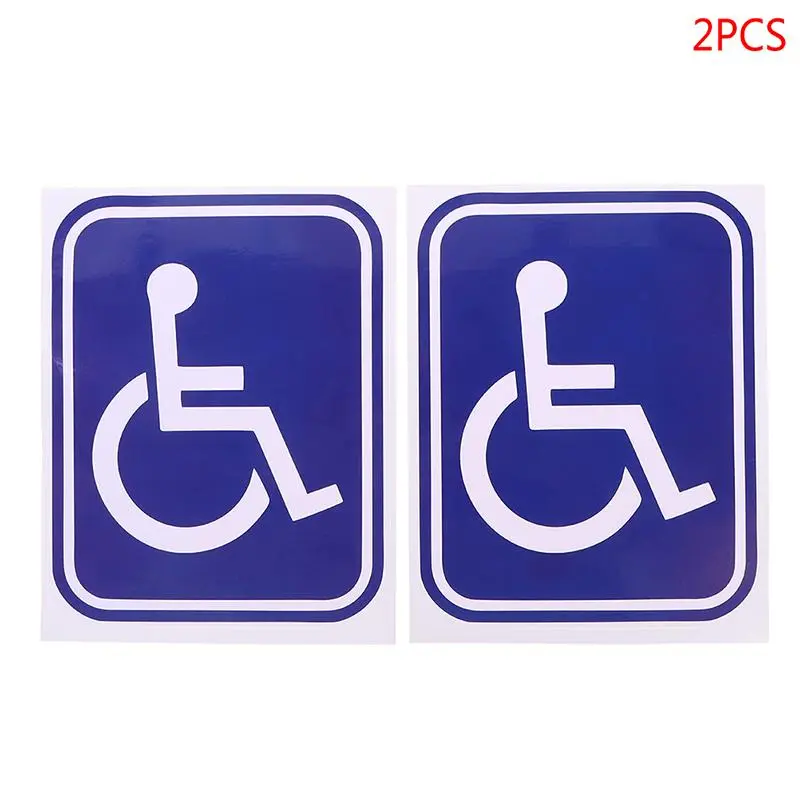 2PCS Disabled Sign Disability Mobility Parking Car Sticker PVC Decal for Auto