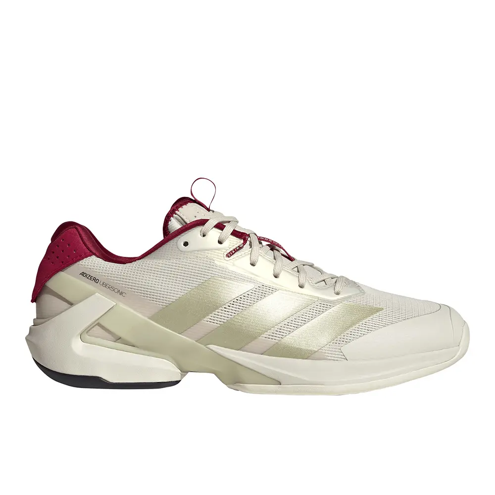adidas Mens Adizero Ubersonic 5 Tennis Sneakers Shoes - Gold, Off White