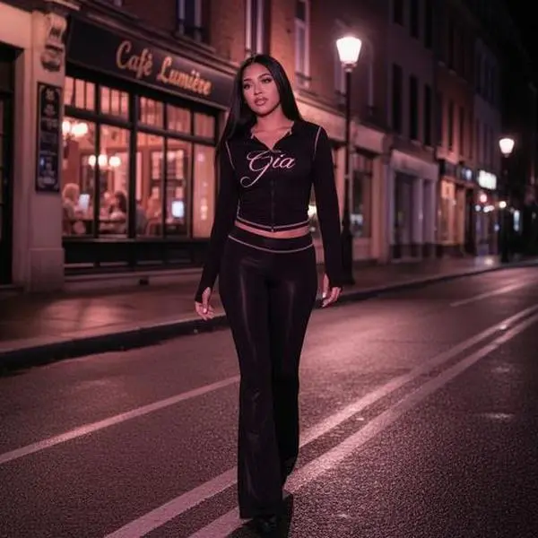 OOTD: Vintage Style 2 Piece Tracksuit, Slim Fit Leggings Set, Ideal for Gym, Party or Just Chilling