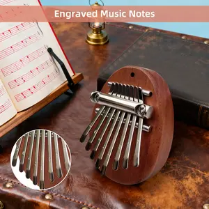 POGOLAB Mini 8 Key Kalimba, Cute Instrument Pendant Keychain, Thumb Piano Gifts for Beginners Music Lovers Players, Music Accessories