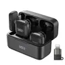 Mini Magnetic Wireless Lapel Recording Mic - Plug & Play Vlogging Equipment for iPhone/Android Smartphones, 20H Playtime, 40m (131ft) Range, 3 Audio Modes for YouTube