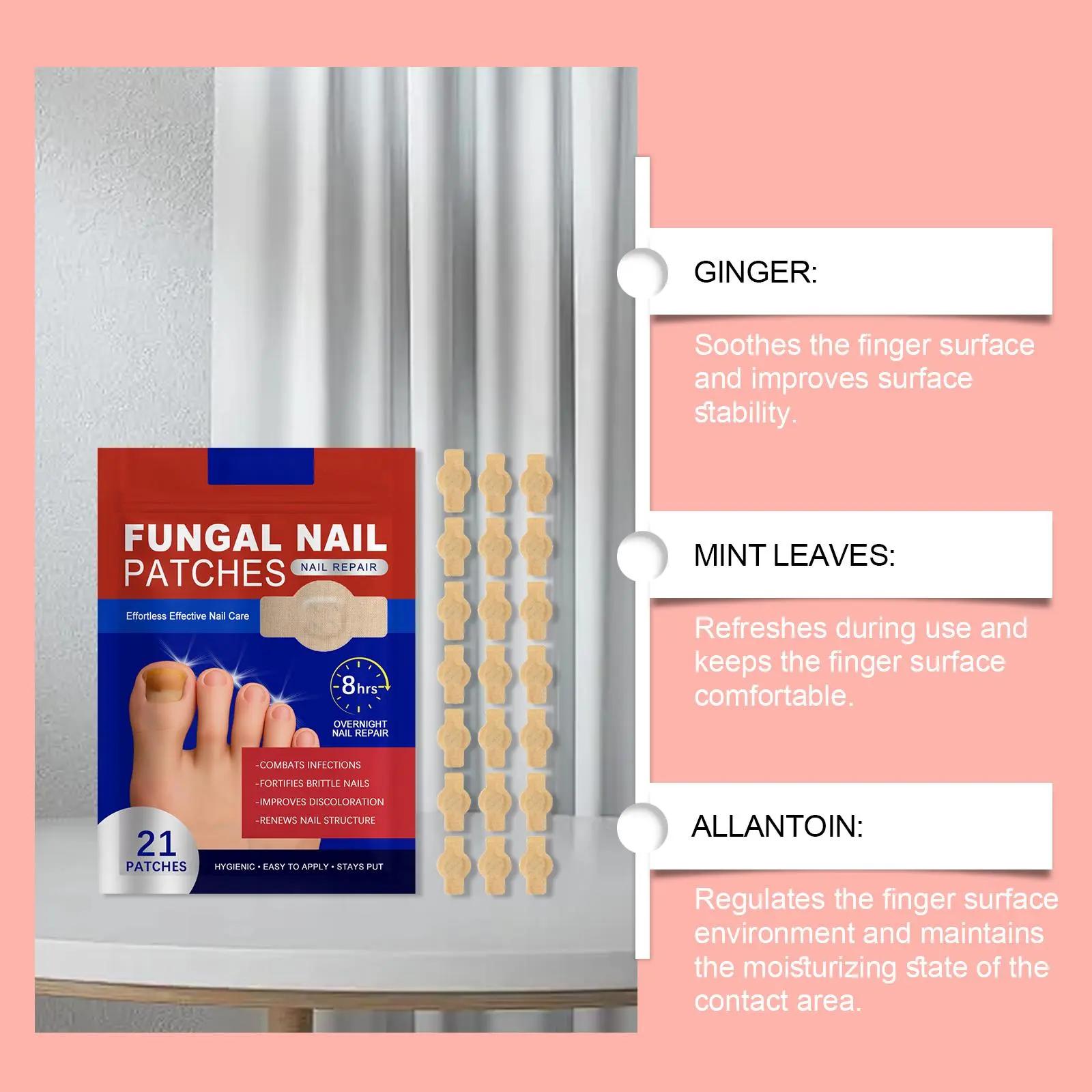 21-Count Overnight Fungal Nail Patches | Repair Brittle Discolored Nails, Fight Nail Infections & Restore Healthy Toenails