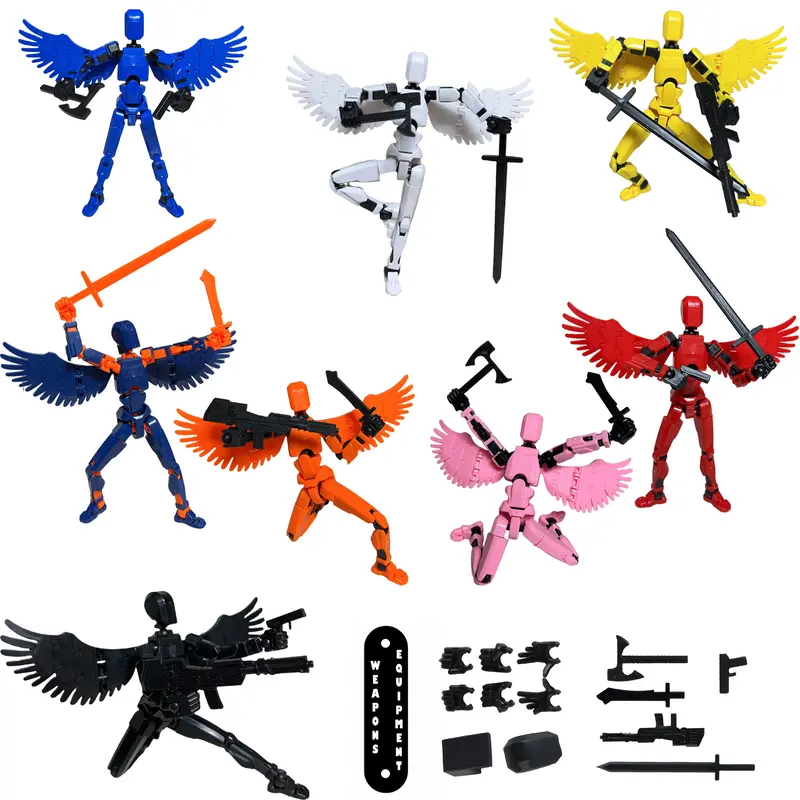 (2PCS Pre-Assembled Large 3D Printed T13 Multi-Jointed Action Figures) Fully Articulated Robot Models for Stop Motion Animation, Ideal for Gifts Craft Figurine Toyset