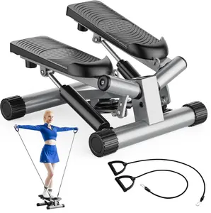 EDX Mini Stepper, Maintaining 30lbs of Resistance During Exercise, a 265lbs Weight Capacity, Digital Monitor, Gray