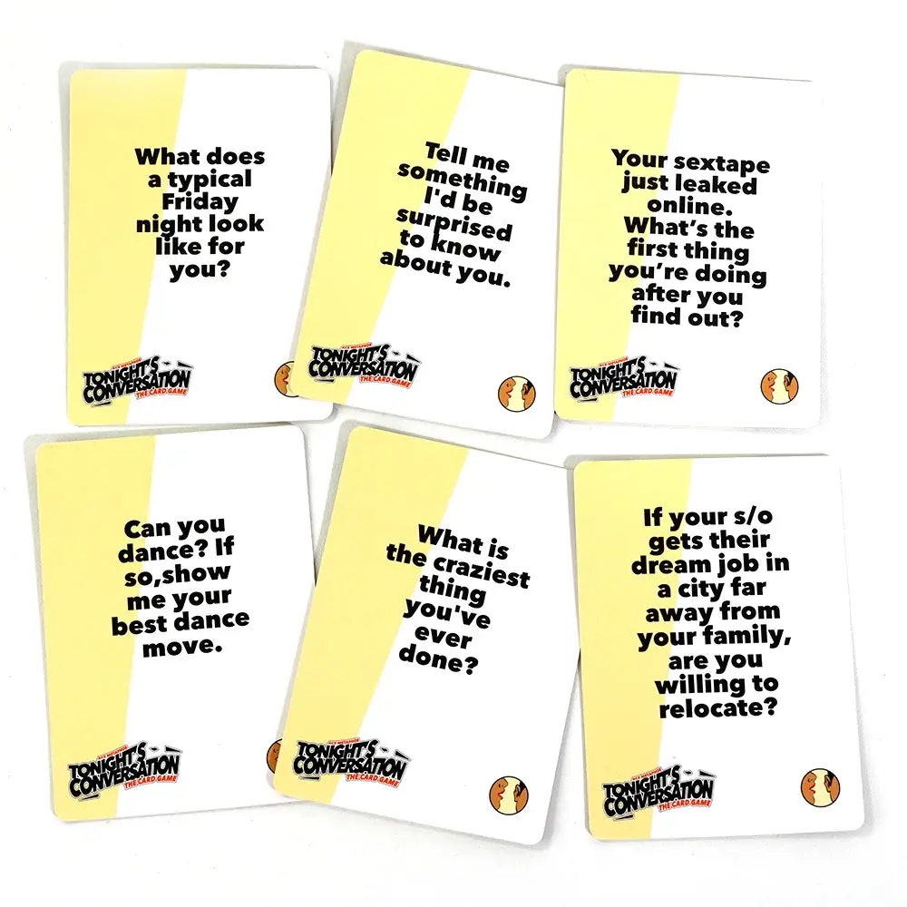 tonight's conversation cards - first dates edition and side pieces Tonights Conversation Card Game First