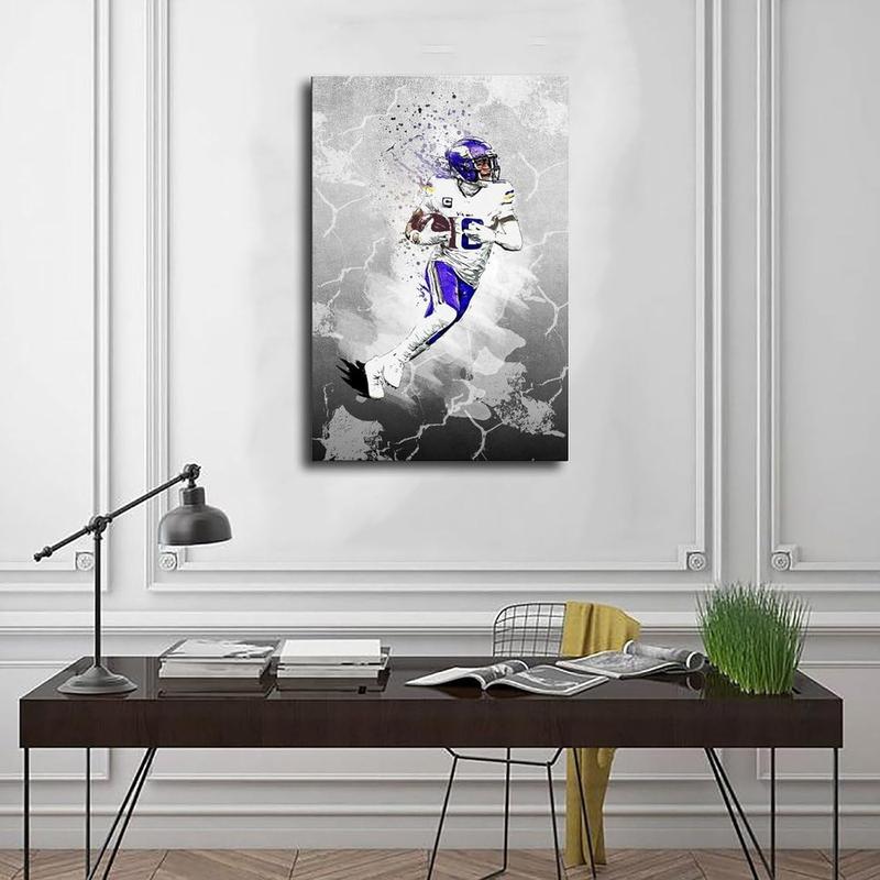 Justin Jefferson Canvas Poster Wall Art Decor Print Picture Paintings for Living Room Bedroom Decoration