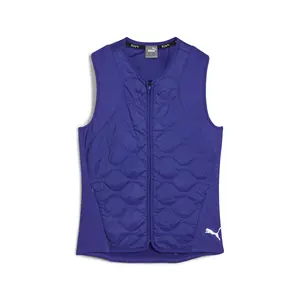 PUMA Womens Run Cloudspun Wrmlbl Padded Vest Athletic Outerwear Casual - Blue