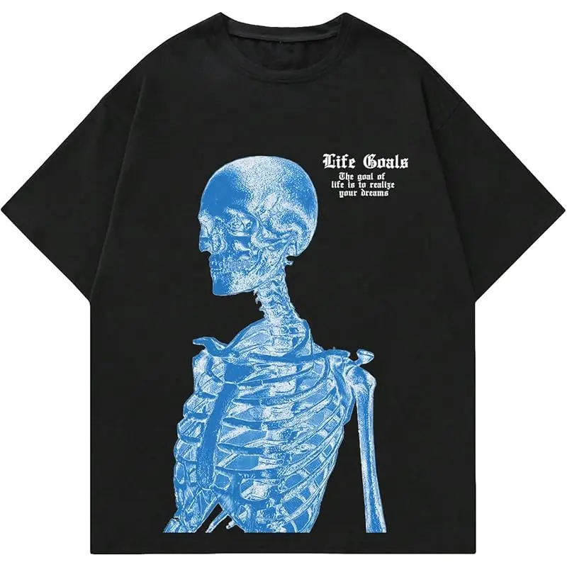 Black and Skeleton Print