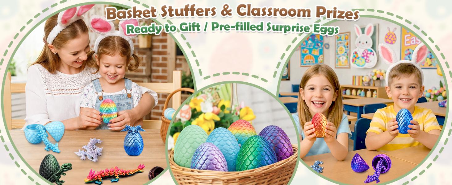 12Pack 3D Printed Dragon Eggs—Desktop Ornaments, Home Decor, Tabletop Figurines Small Decorative Items Holiday Decorations Unique Party Gifts (Multiple Colors) Perfect Gifts for Boys and Girls