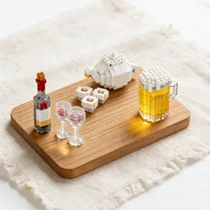 Food Series Building Block Model Set, Model Building Blocks, Elegant Home Decor & Office Desk Ornament, Durable Abs Material, Holiday Gifts for All Occasions