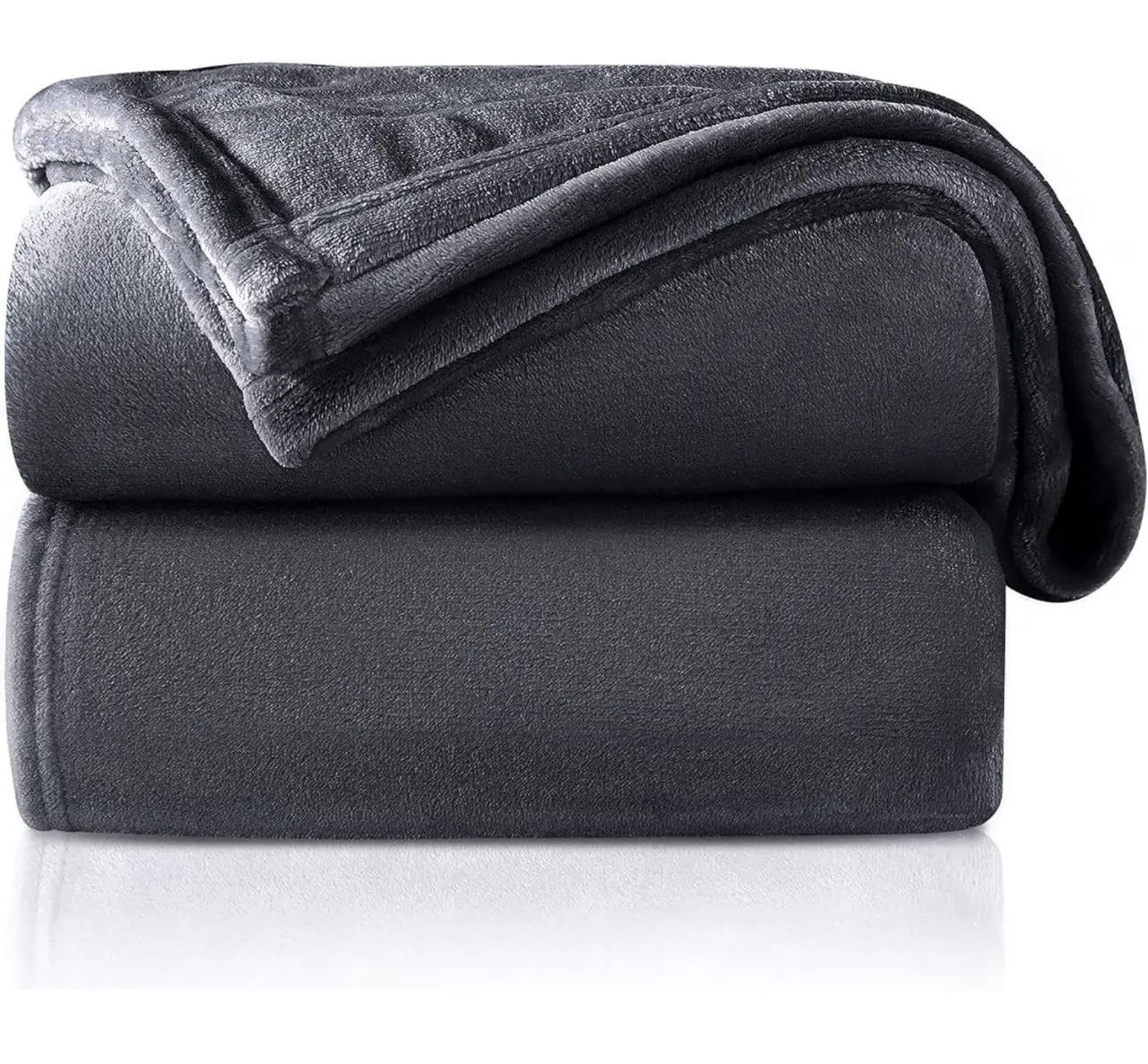 ONME Soft Lightweight Traditional Flat Weave Microfiber Fleece Throw Blanket - 50"x60" Dark Gray, All Seasons, General Use for Adults, for Couch, Friends Gifting