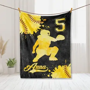 Softball Blanket  Soft Cozy Sherpa  Throw Blanket Perfect Sport Gift for Daughter Girl Kid Team Suitable for beds and sofas can also be given as a gift