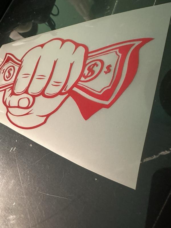 Fistful of Money Decals Durable Weather Resistant Stickers for Vehicles Windows or Walls Easy Installation Unique Customization