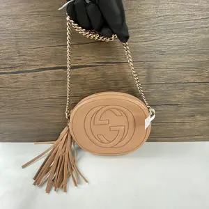 Pre-owned GUCCI leather Crossbody Bags Soho Disco Round Chain Crossbody Bag qg1373