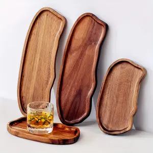 1/2 Set Wooden Tray, Multi-functional Wooden Tray, Cloud-shaped Tray, Cosmetic Display Tray, Perfume Tray, Bathroom Tray, Tableware Tray, Cake Tray, Kitchen Tray, Garden Tray, Party, Outdoor Festival, Buffet Tray, Display Tray, Decorative Tray, Party Tray