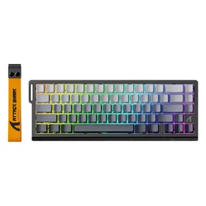 ATTACK SHARK X68 HE 60% Wired Mechanical Gaming Keyboard with Adjustable Actuation, RGB Backlit, Side-Printed Keycaps & Top-Mount Design, Led Backlit Keyboard