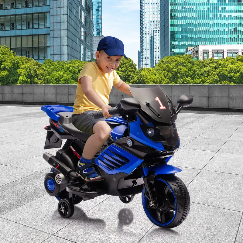 Garvee 6V Kids Electric Motorcycle Ride On Toy – Battery Powered Vehicle with Training Wheels, Realistic Engine Sounds, Music & Headlight, Safe Outdoor Ride, Max Speed 2mph, for Ages 3+