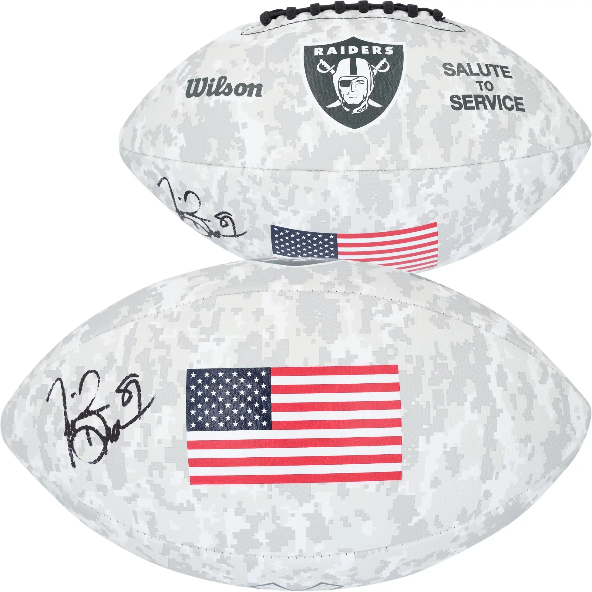 Tim Brown Oakland Raiders Autographed 2024 Salute To Service Wilson Football - Fanatics Authentic Certified