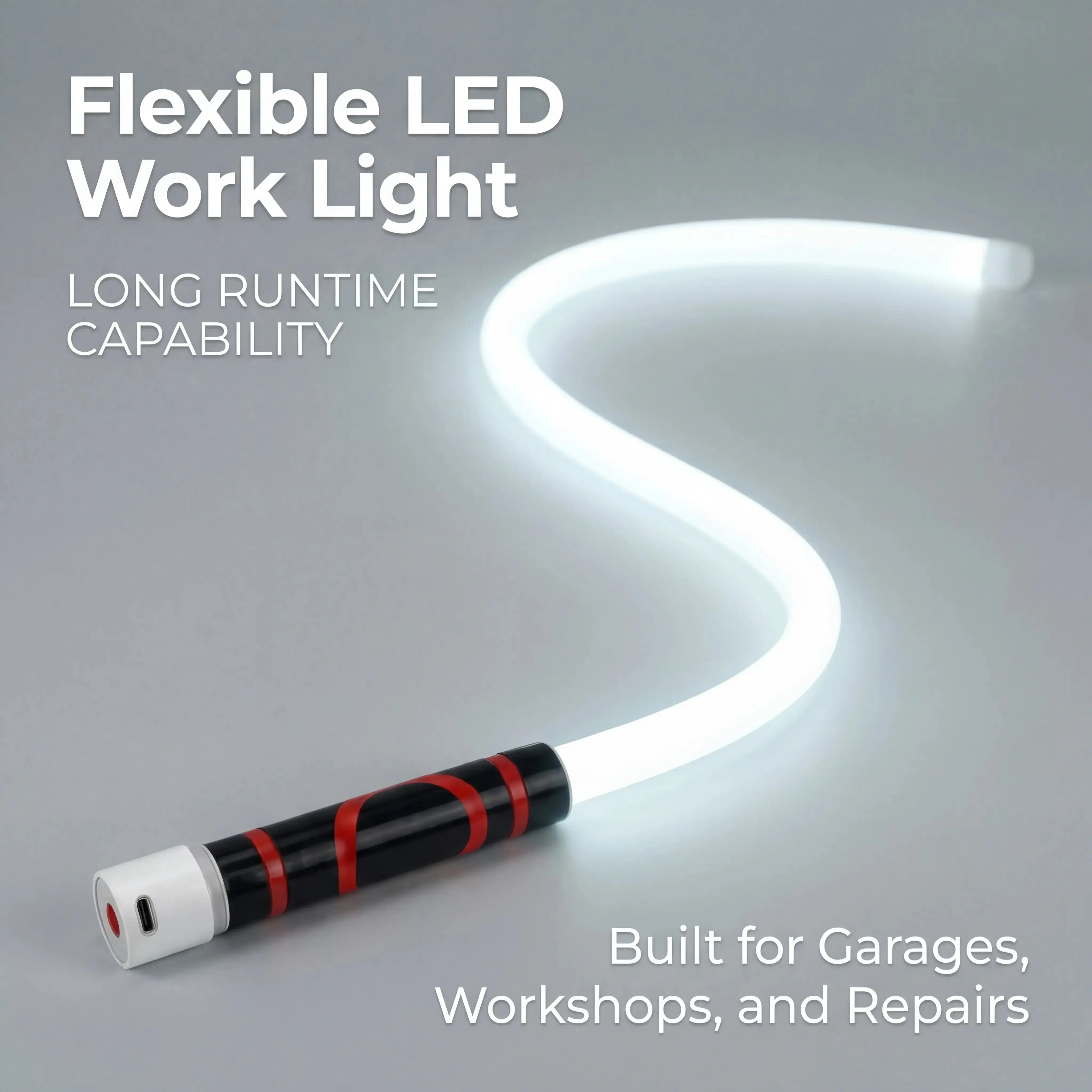 Multi-Functional LED Work Light, Flexible Silicone Inspection Lamp, Portable Handheld Flashlight for Car Repair, Home & Outdoor Lighting