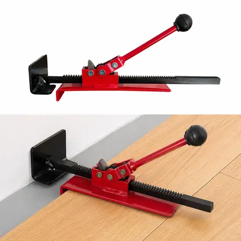 Professional Heavy-Duty Manual Floor Jack with Ratchet System - Adjustable Size Alignment Tool, Included Gloves, No Electricity Needed, Portable Single-Unit Jack for Hardwood Floors, Tile