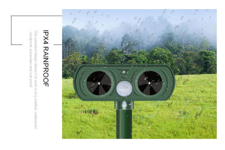 4-Pack Solar Ultrasonic Animal Repellent - Deter Deer, Rabbits, Squirrels for Yard Garden